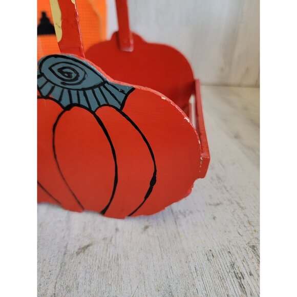 Vintage pumpkin basket set Halloween home decor Jack O'Lantern - Picture 13 of 16